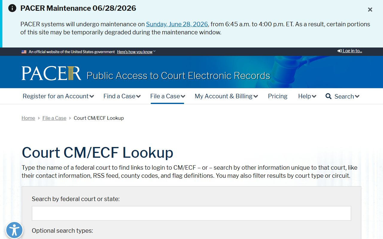 Lyon County court records federal PACER CM ECF lookup