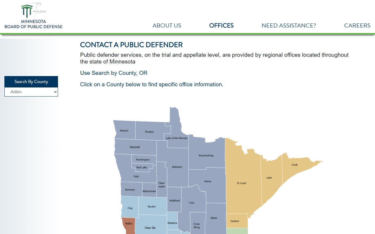 Lyon County court records Minnesota public defense offices