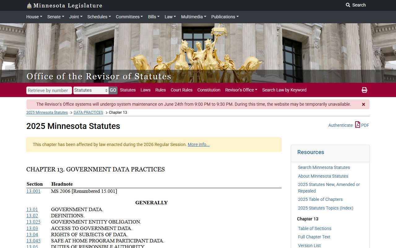 Lyon County arrest records and court charges Minnesota data practices law