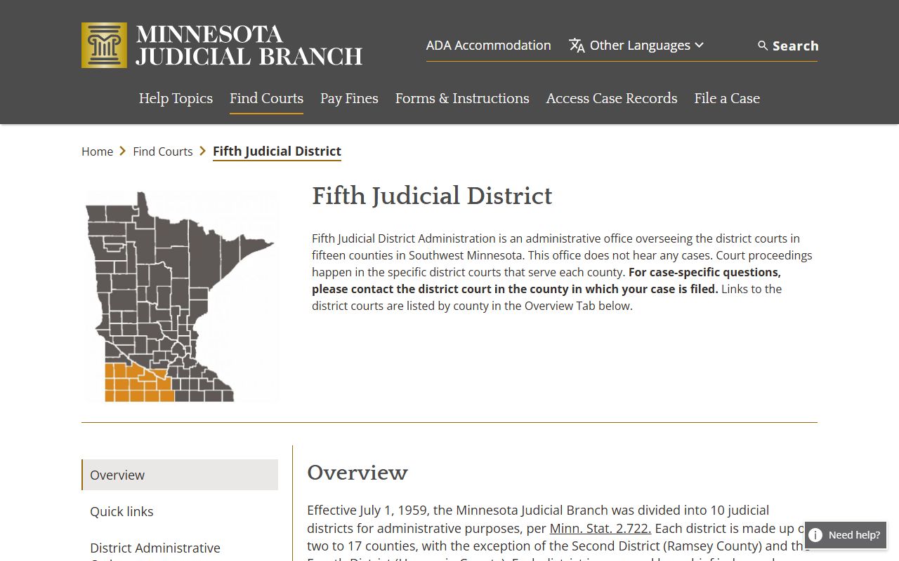 Lyon County court dockets Fifth Judicial District