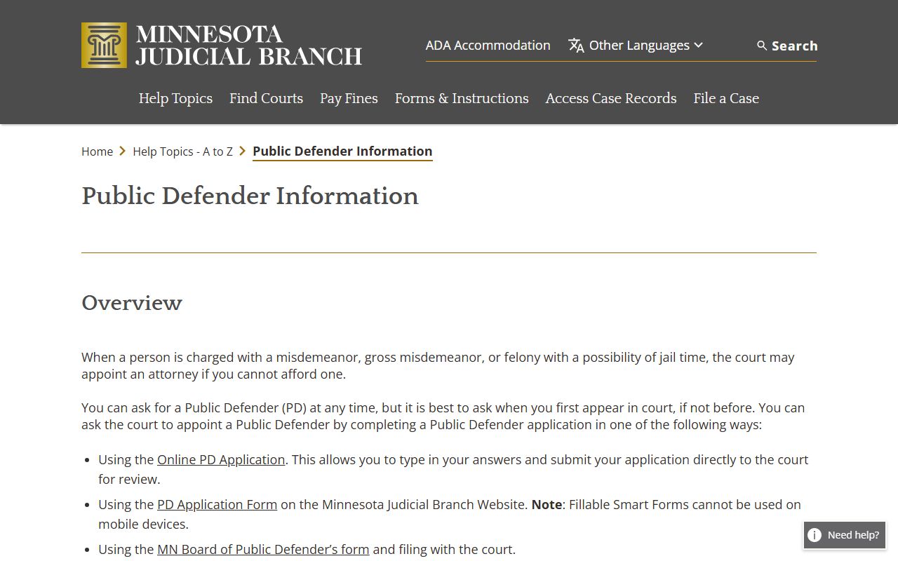 Lyon County criminal court records public defender information
