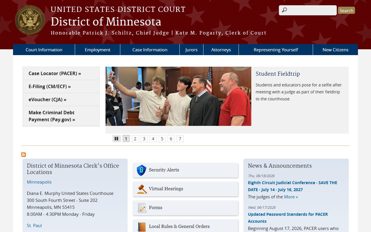 Lyon County District Court federal District of Minnesota homepage