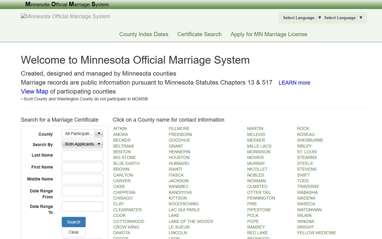 Lyon County marriage and divorce records MOMS marriage search