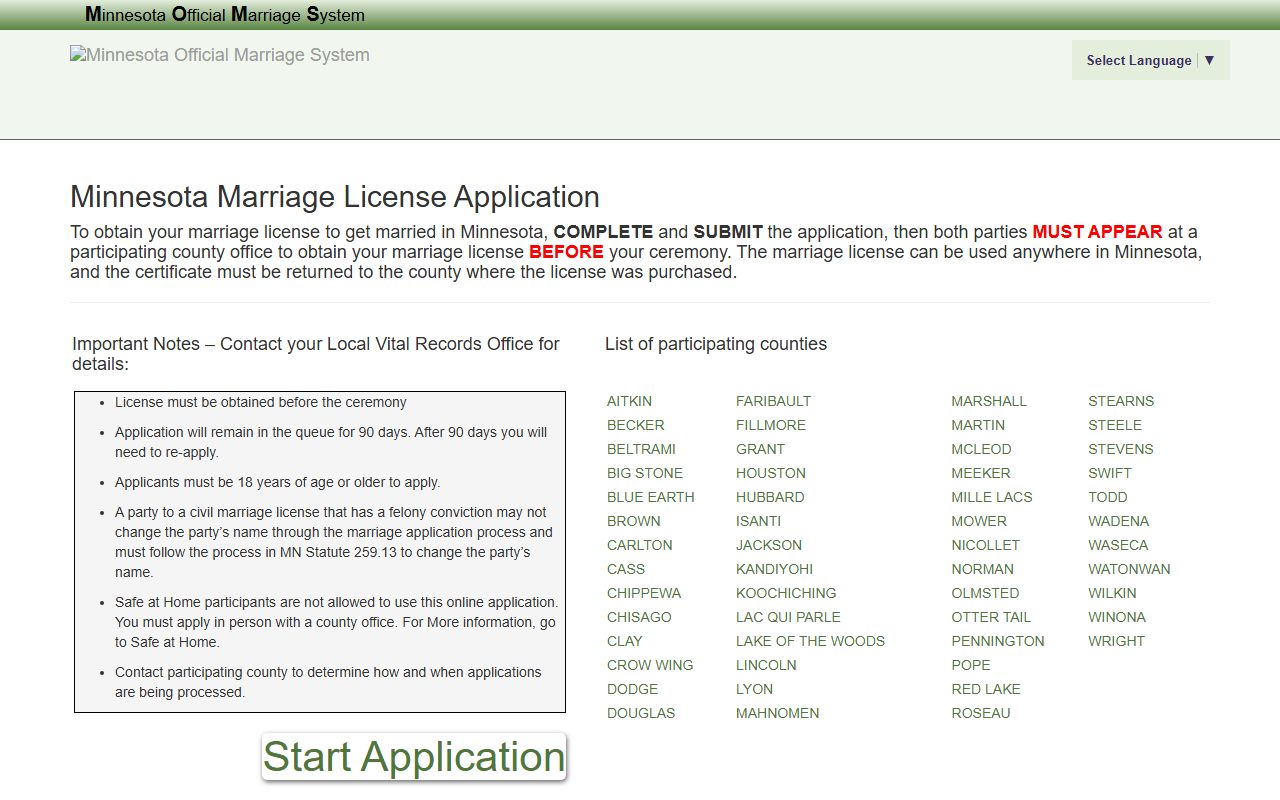 Lyon County marriage and divorce records marriage application portal